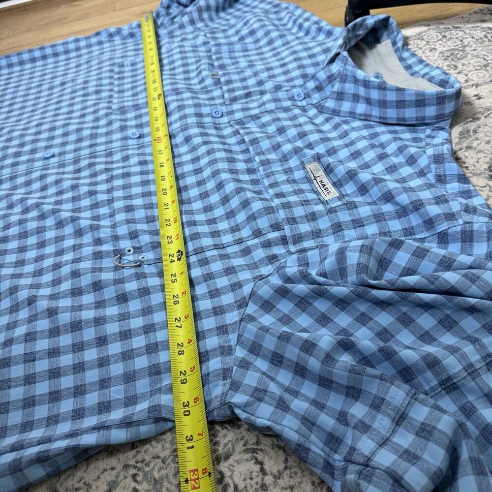 Habit Fishing Shirt Mens 3XL Blue Plaid Long Sleeve Vented Performance Outdoors - Picture 11 of 13